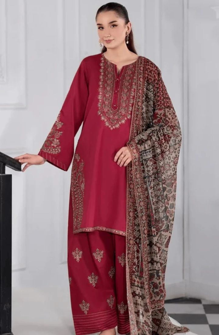 ABIRA – 3 Piece Embroidered Lawn Suit – HS – 075